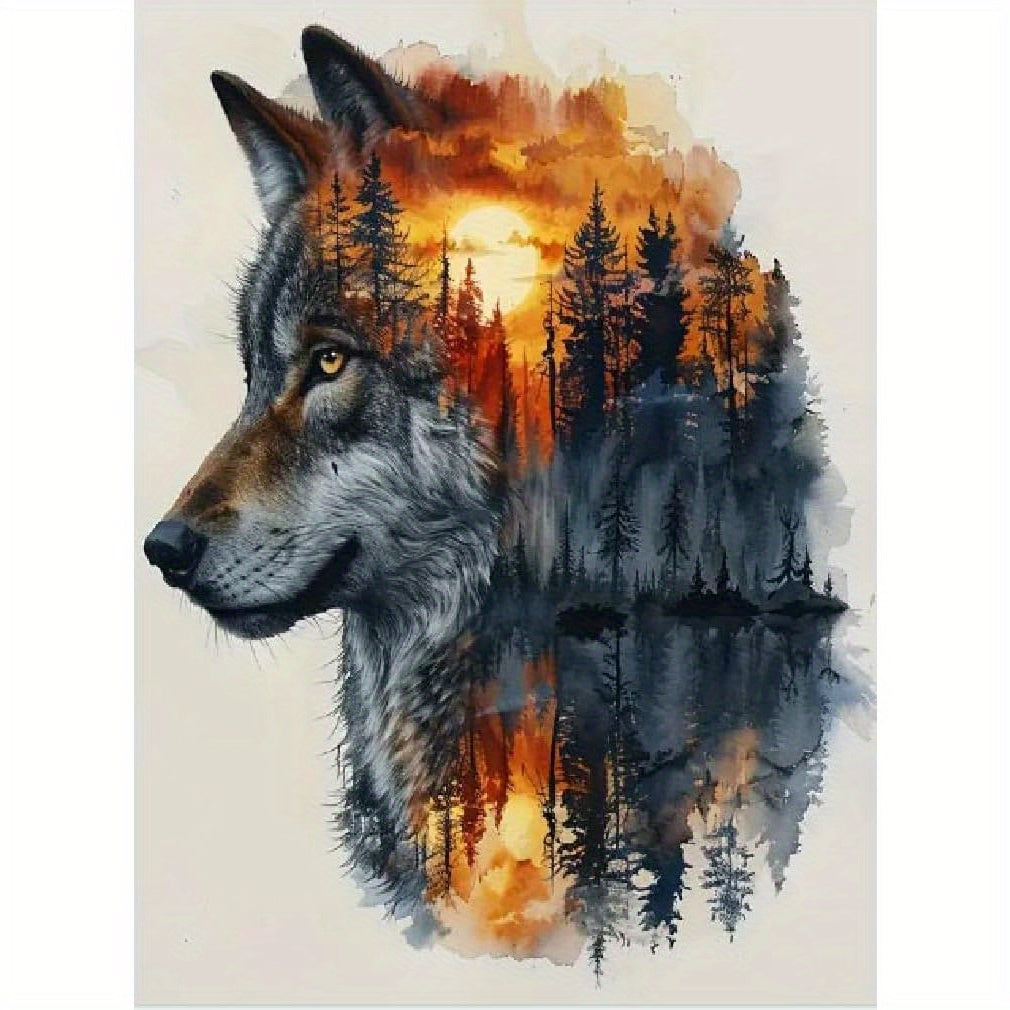 5D Wolf Painting Kits for Adults Beginners 12x16 Inch