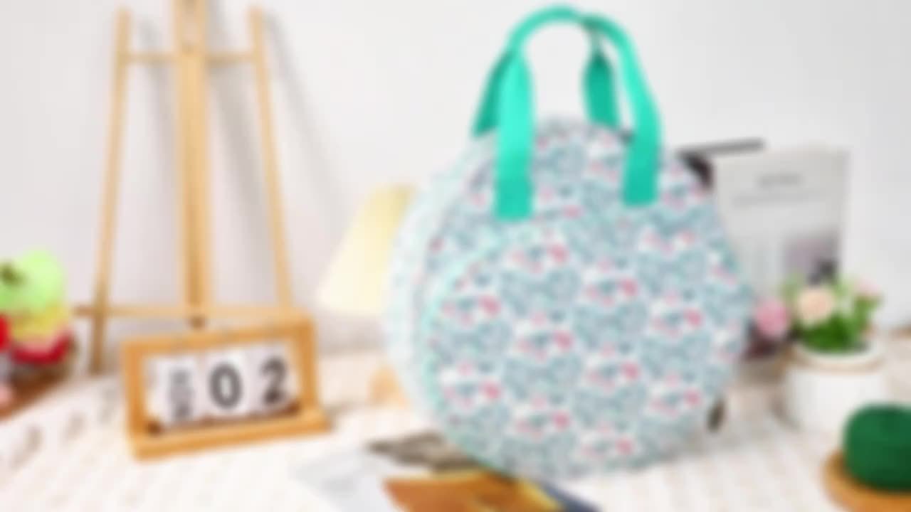 1pc Round Embroidery Tool Storage Bag Denim Craft Organizer