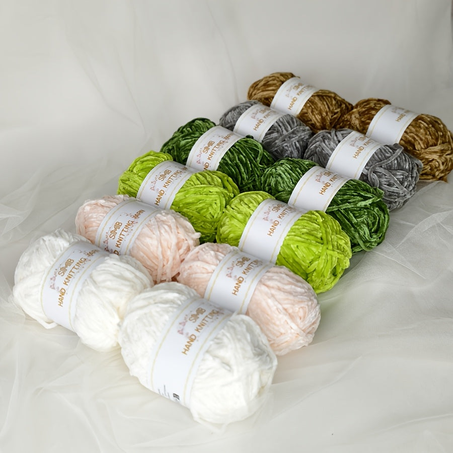 12 Balls Piece Soft Chenille Yarn Blanket Yarn 600g