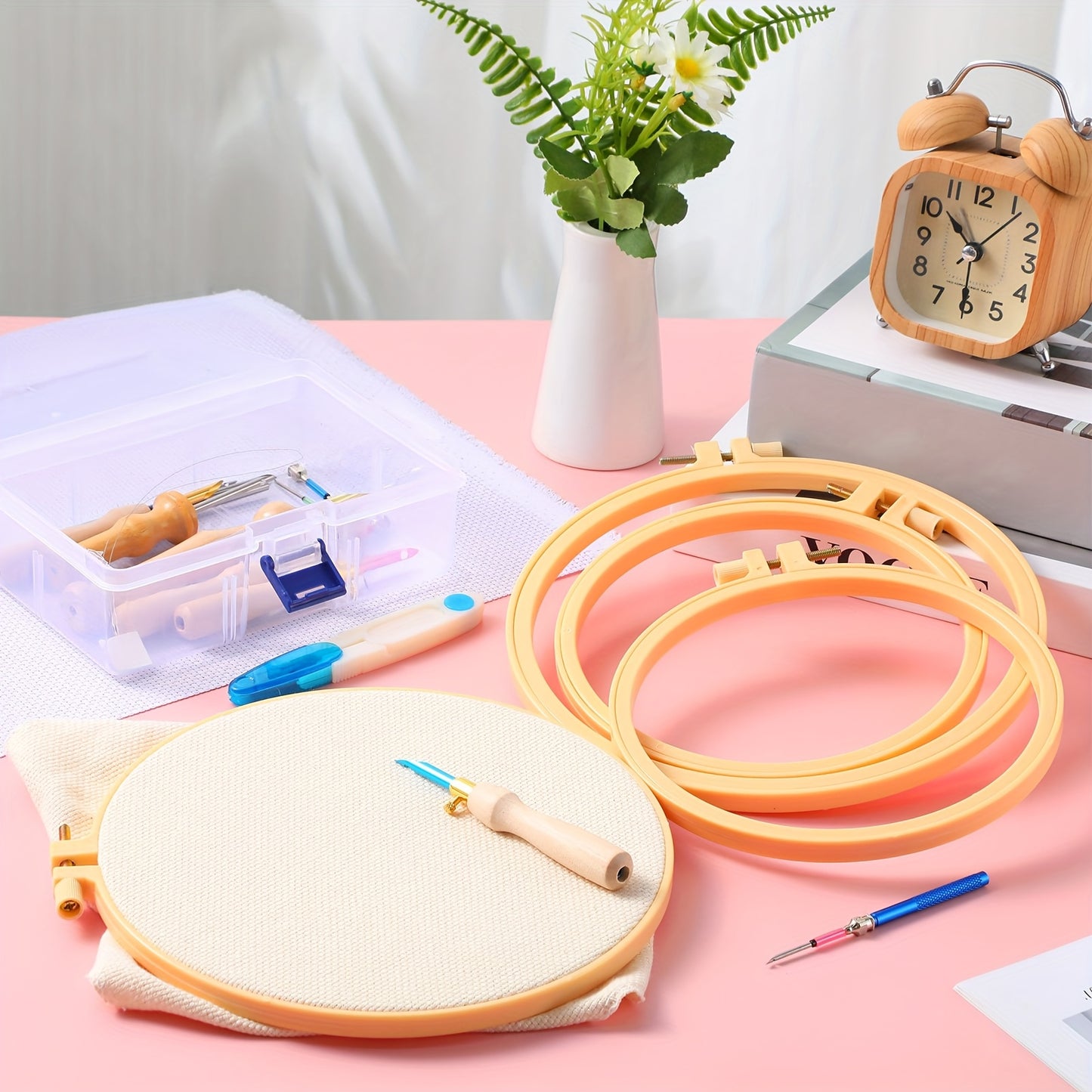 47pcs Punch Needle Kit for Mom Adjustable Embroidery Set