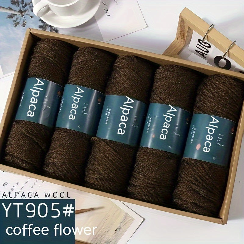 Soft & Warm Alpaca Blend Yarn 5-Pack Medium Weight 4-5mm