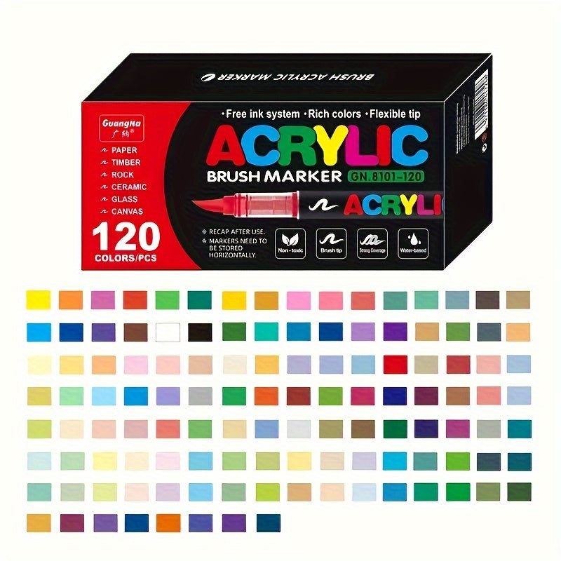 24/36/72/120/168 Colors Paint Markers Brush Tip for DIY Crafts
