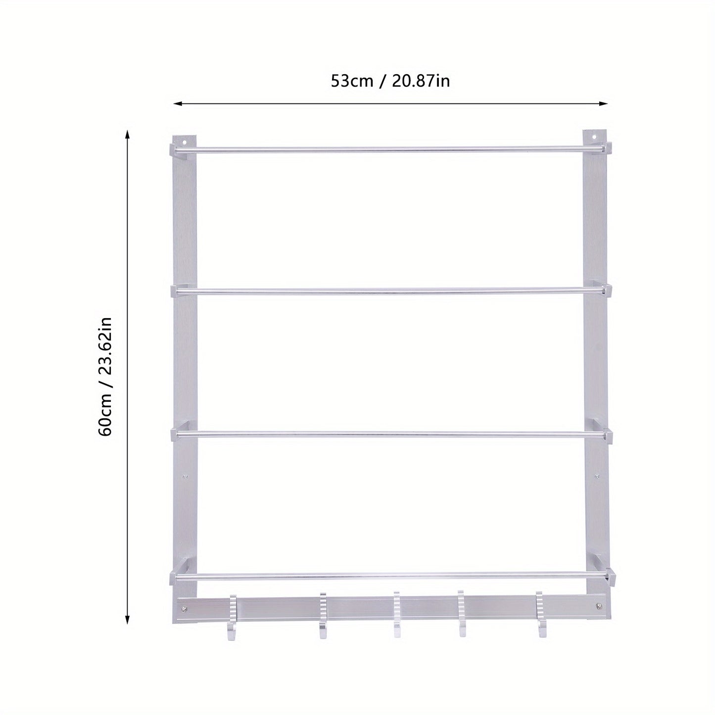 23.62*20.87inch Silvery Wall-Mounted Steel Thread Holder Organizer