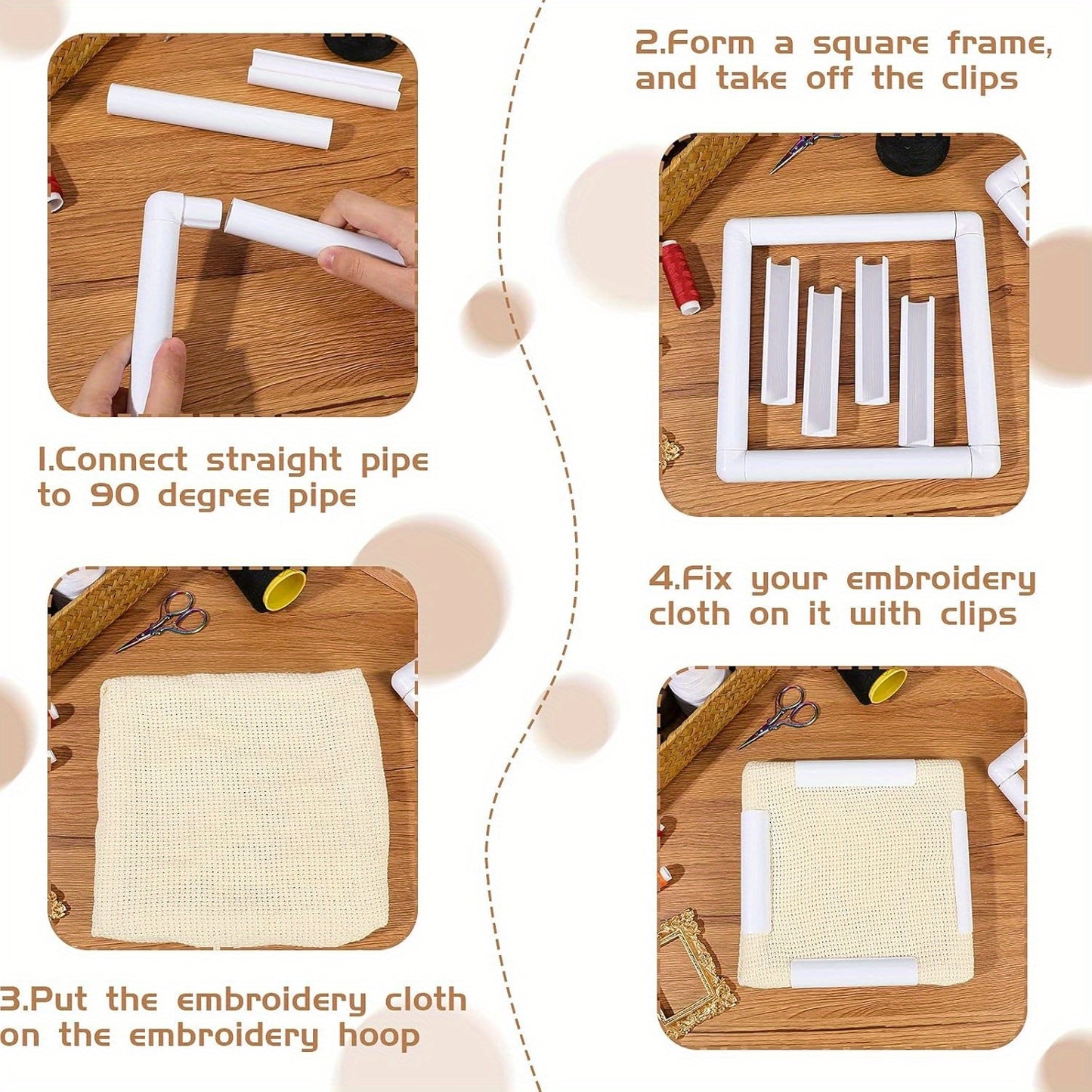 Square Embroidery Hoop 3 Pieces Cross Stitch Hoops 11X11 14X14 17X17 Inch