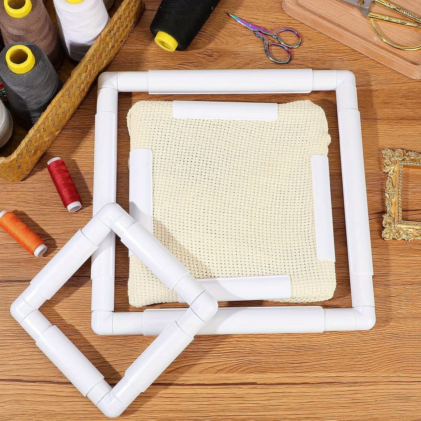 Square Embroidery Hoop 3 Pieces Cross Stitch Hoops 11X11 14X14 17X17 Inch