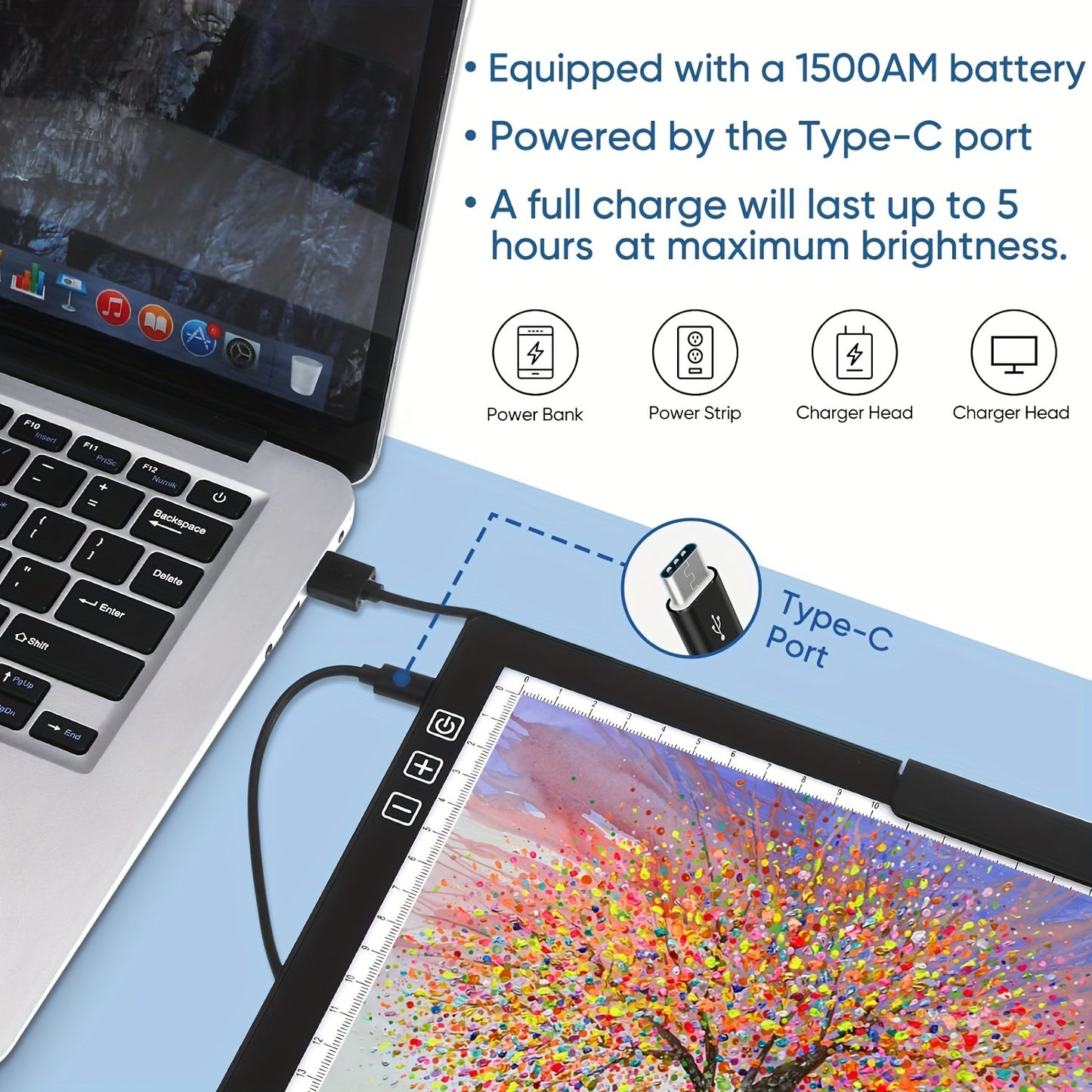 A4 Wireless LED Light Pad with Carry Bag for Art