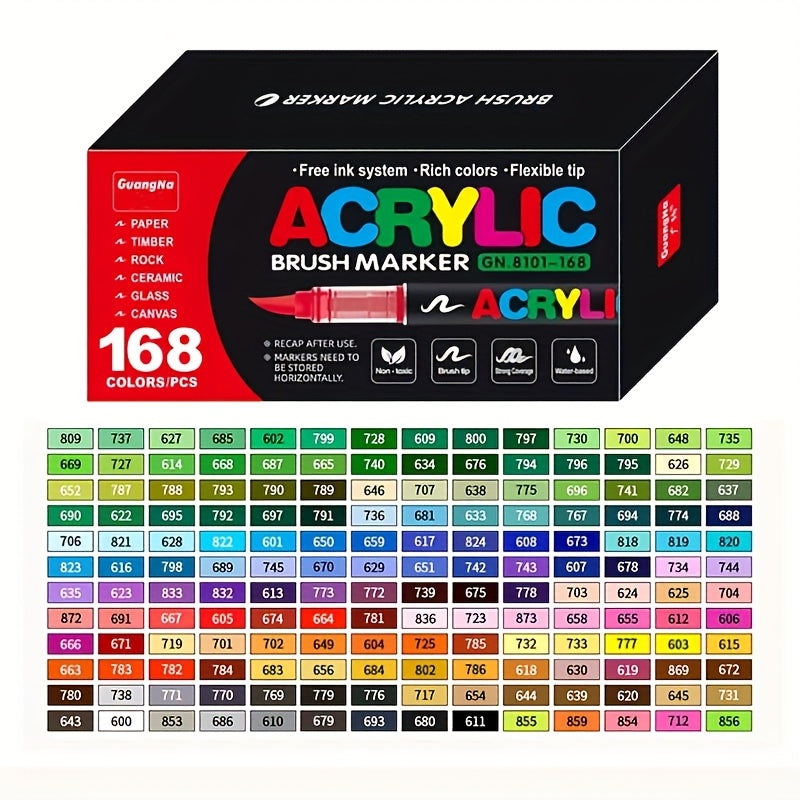 24/36/72/120/168 Colors Paint Markers Brush Tip for DIY Crafts