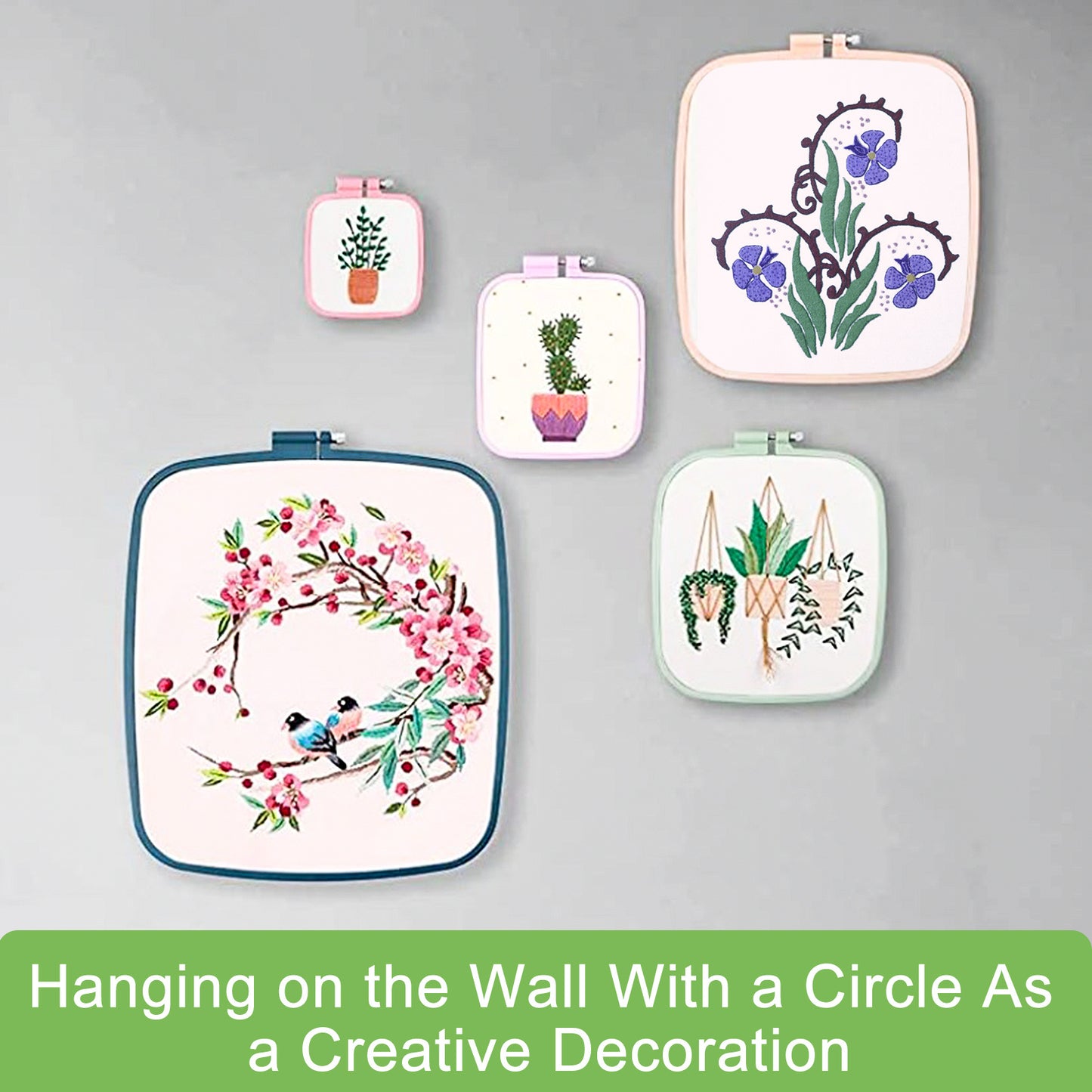 Embroidery Kit 4/5pcs Square Cross-stitch Set With 16 Needles