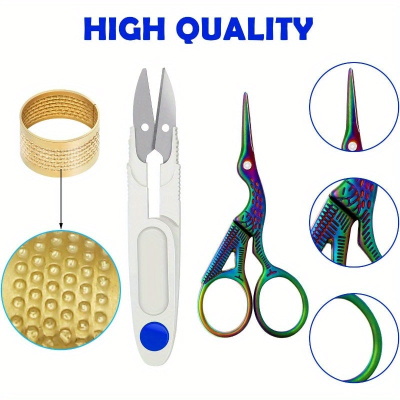 53pcs Cross Stitch Tool Embroidery Starter Kit with Hoops