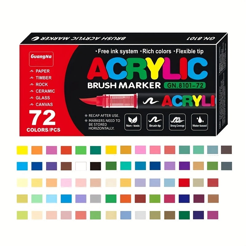 24/36/72/120/168 Colors Paint Markers Brush Tip for DIY Crafts