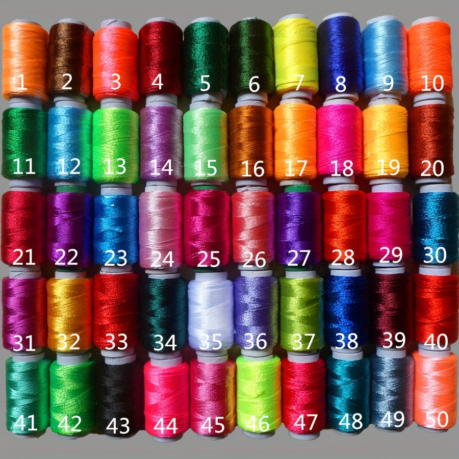 50pcs Viscose Embroidery Thread Multi-color Silk Thread