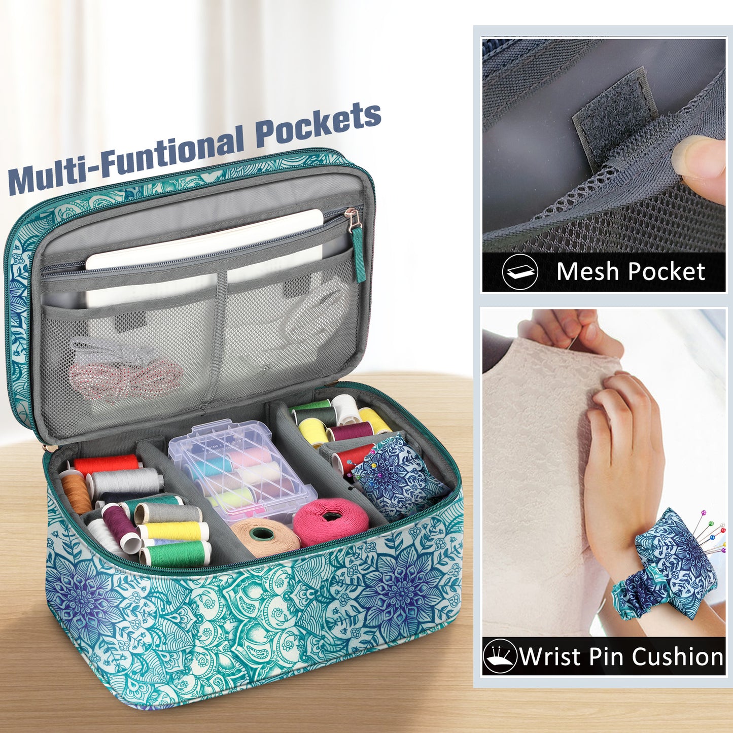 FINPAC Sewing Accessories Storage and Organizer Case Bag
