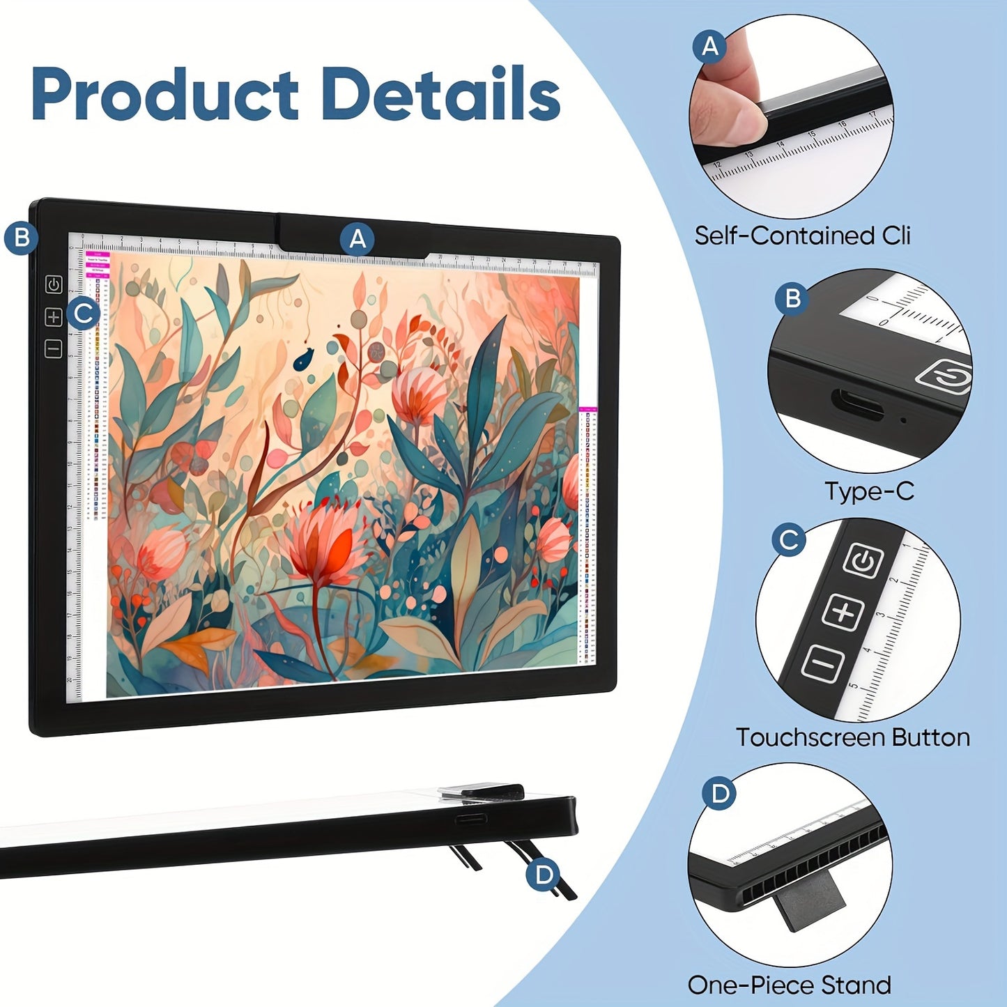 A4 Wireless LED Light Pad with Carry Bag for Art
