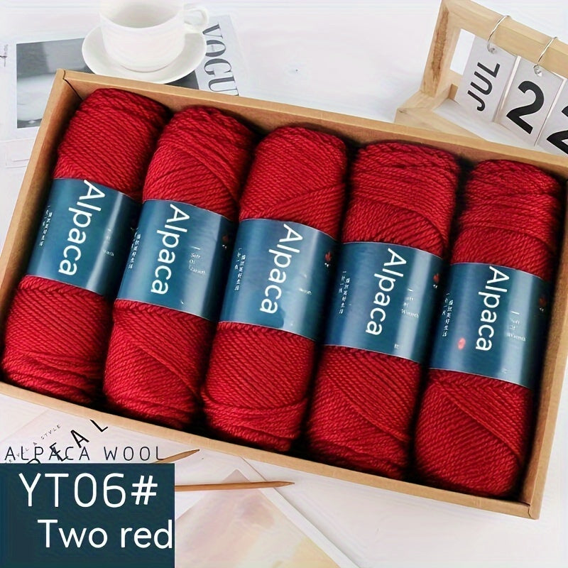 Soft & Warm Alpaca Blend Yarn 5-Pack Medium Weight 4-5mm