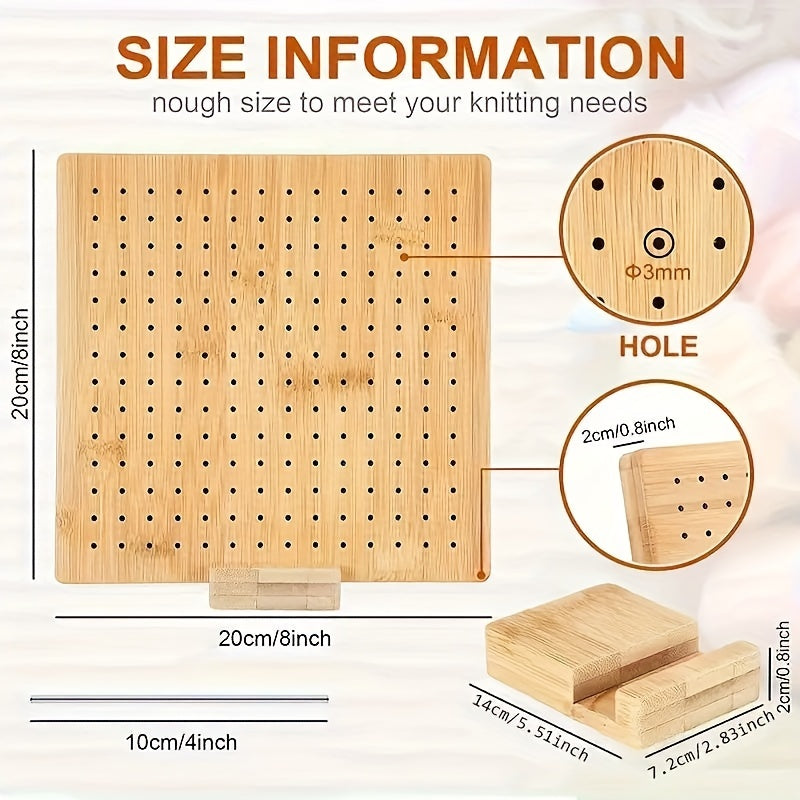1 Set Of Wooden Crochet Stitching Projects And Yarn Storage