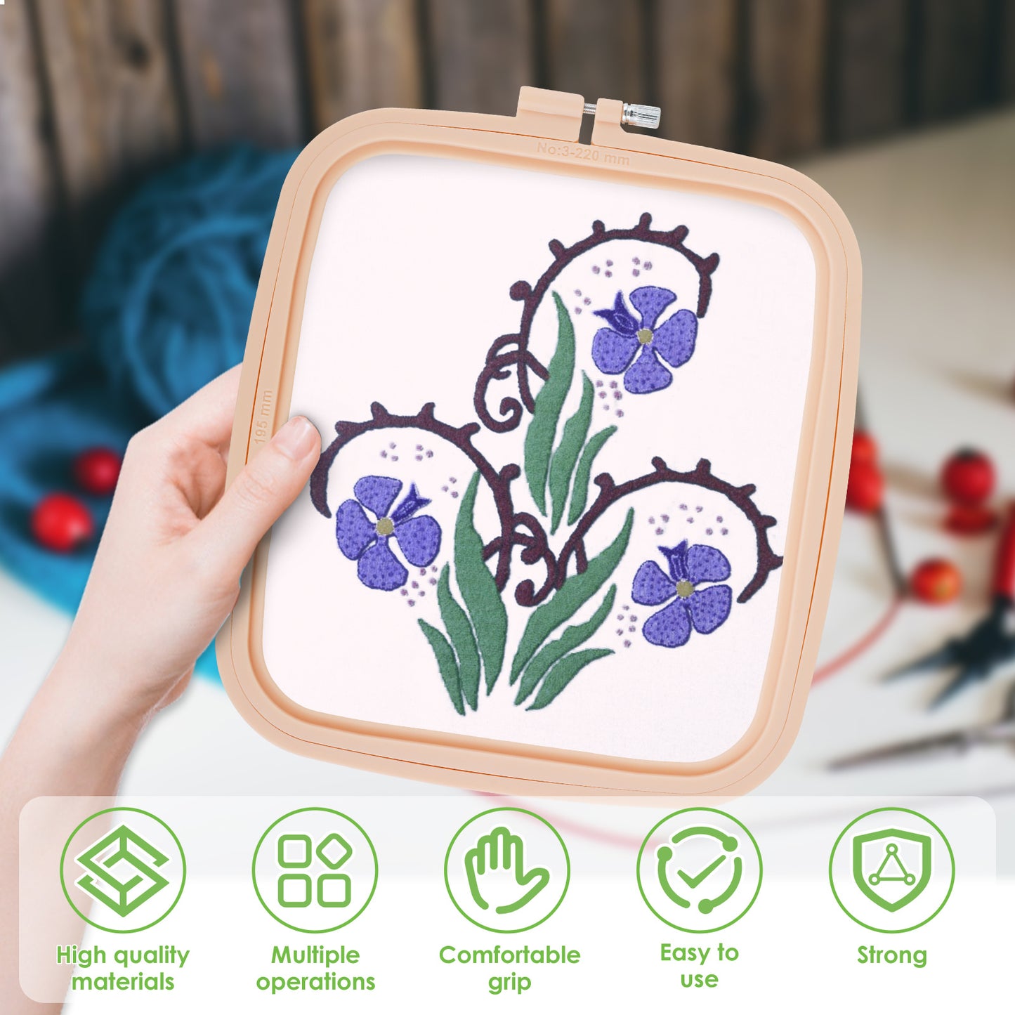 Embroidery Kit 4/5pcs Square Cross-stitch Set With 16 Needles