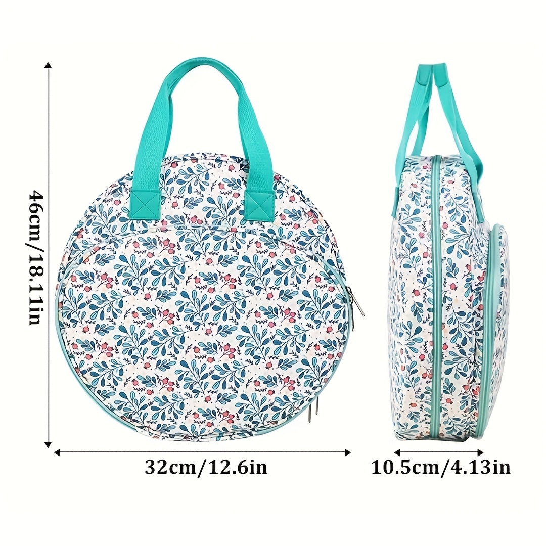1pc Round Embroidery Tool Storage Bag Denim Craft Organizer