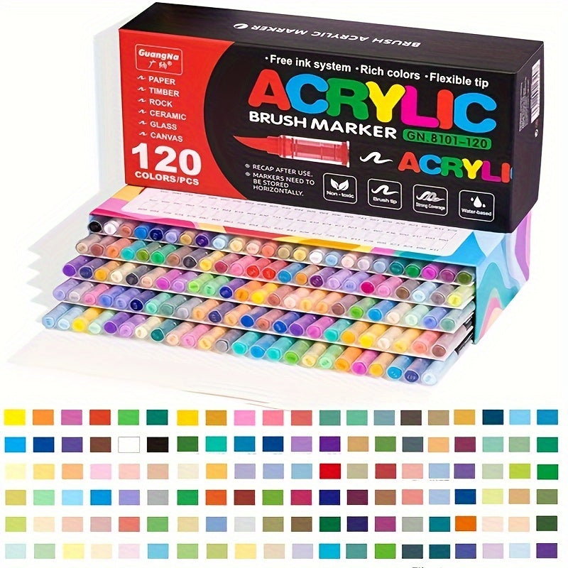 24/36/72/120/168 Colors Paint Markers Brush Tip for DIY Crafts