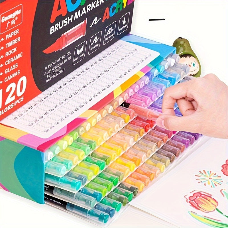 24/36/72/120/168 Colors Paint Markers Brush Tip for DIY Crafts