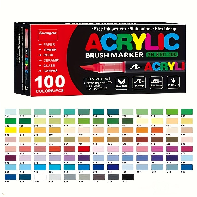 24/36/72/120/168 Colors Paint Markers Brush Tip for DIY Crafts