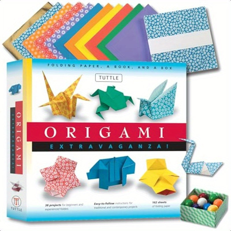 Origami Extravaganza Folding Paper a Book and a Box Kit Includes 38 Projects and 162 Papers