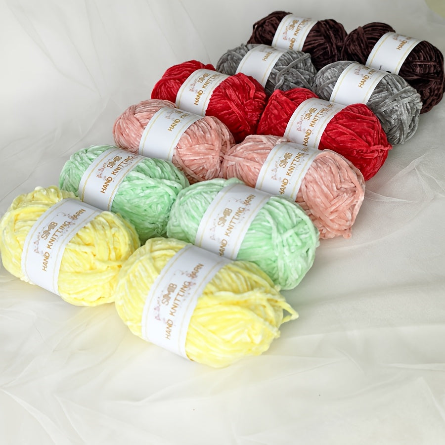 12 Balls Piece Soft Chenille Yarn Blanket Yarn 600g