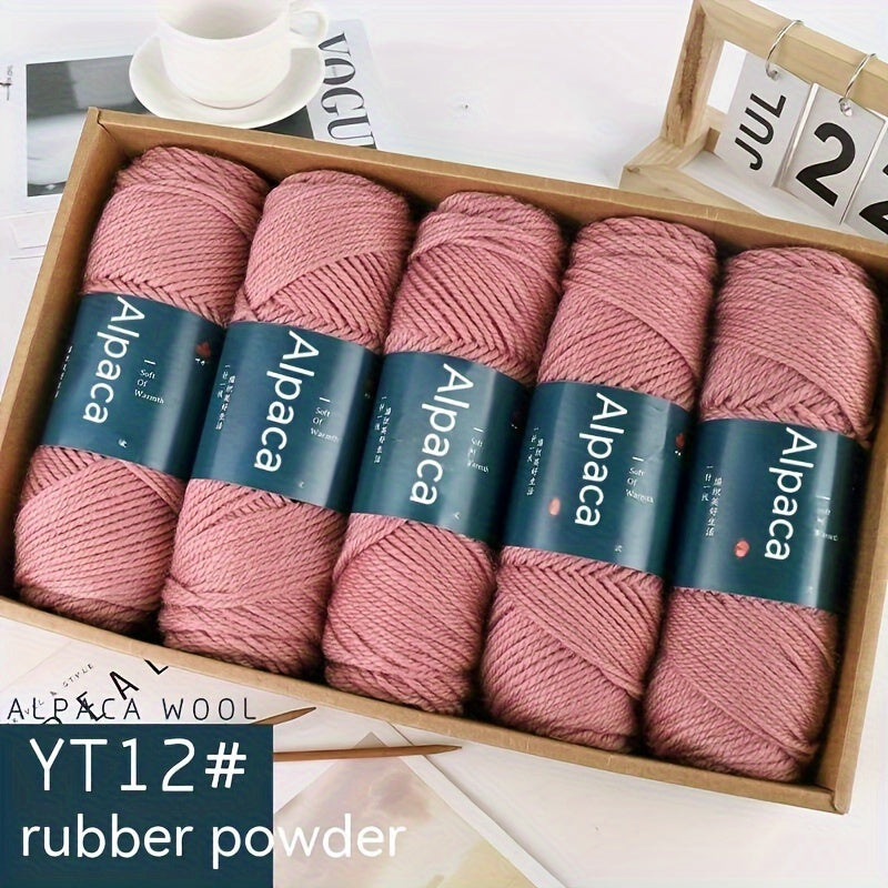 Soft & Warm Alpaca Blend Yarn 5-Pack Medium Weight 4-5mm