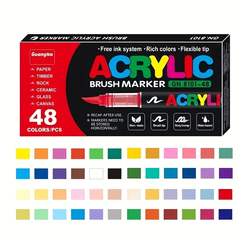 24/36/72/120/168 Colors Paint Markers Brush Tip for DIY Crafts