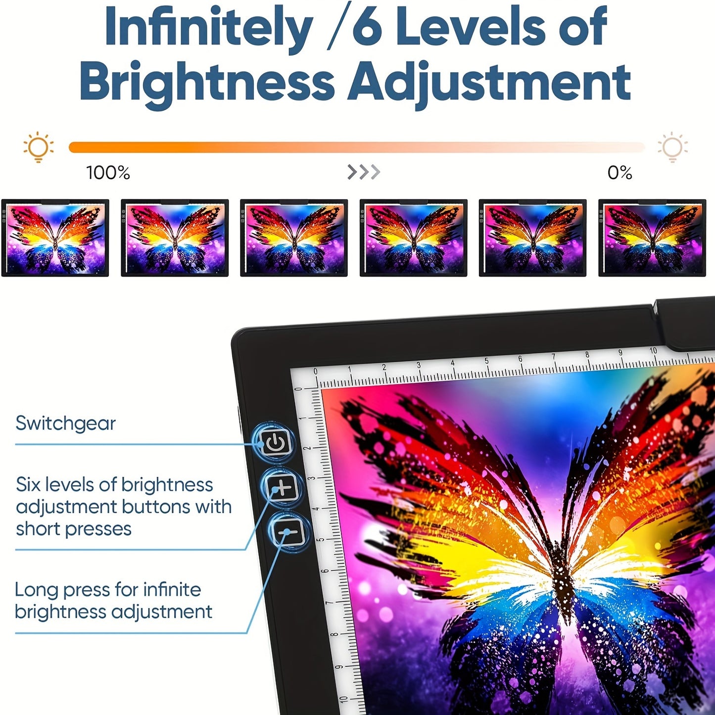 A4 Wireless LED Light Pad with Carry Bag for Art