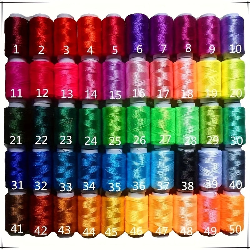 50pcs Viscose Embroidery Thread Multi-color Silk Thread
