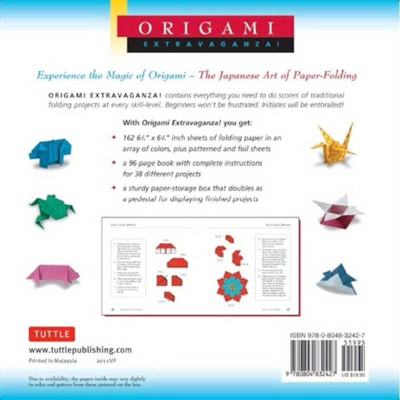Origami Extravaganza Folding Paper a Book and a Box Kit Includes 38 Projects and 162 Papers