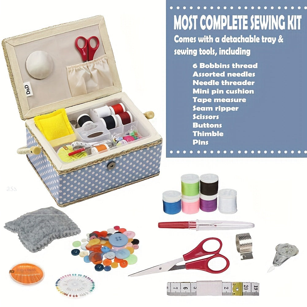 Medium Sewing Box With Kit Accessories Sewing Basket Organizer With Supplies