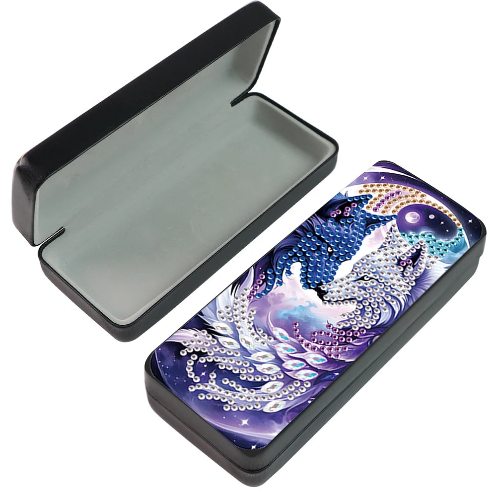Cute Animals Leather DIY Diamond Sunglasses Storage Box Rhinestones Eyeglass Storage Case for Art Craft