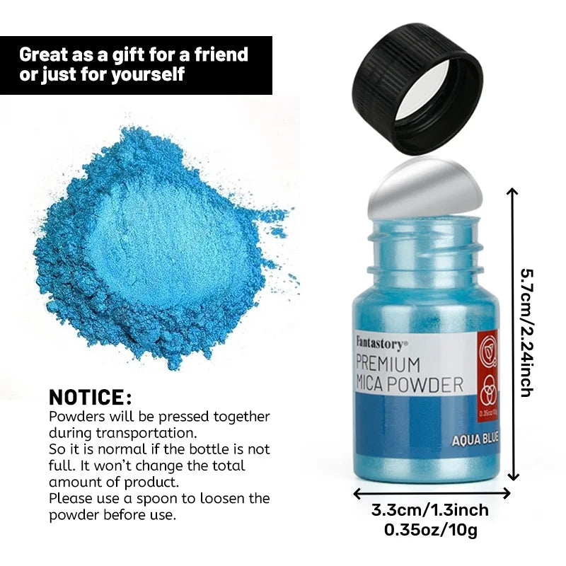 32 Colors Mica Powder Glitter Powder for Crafts and Art