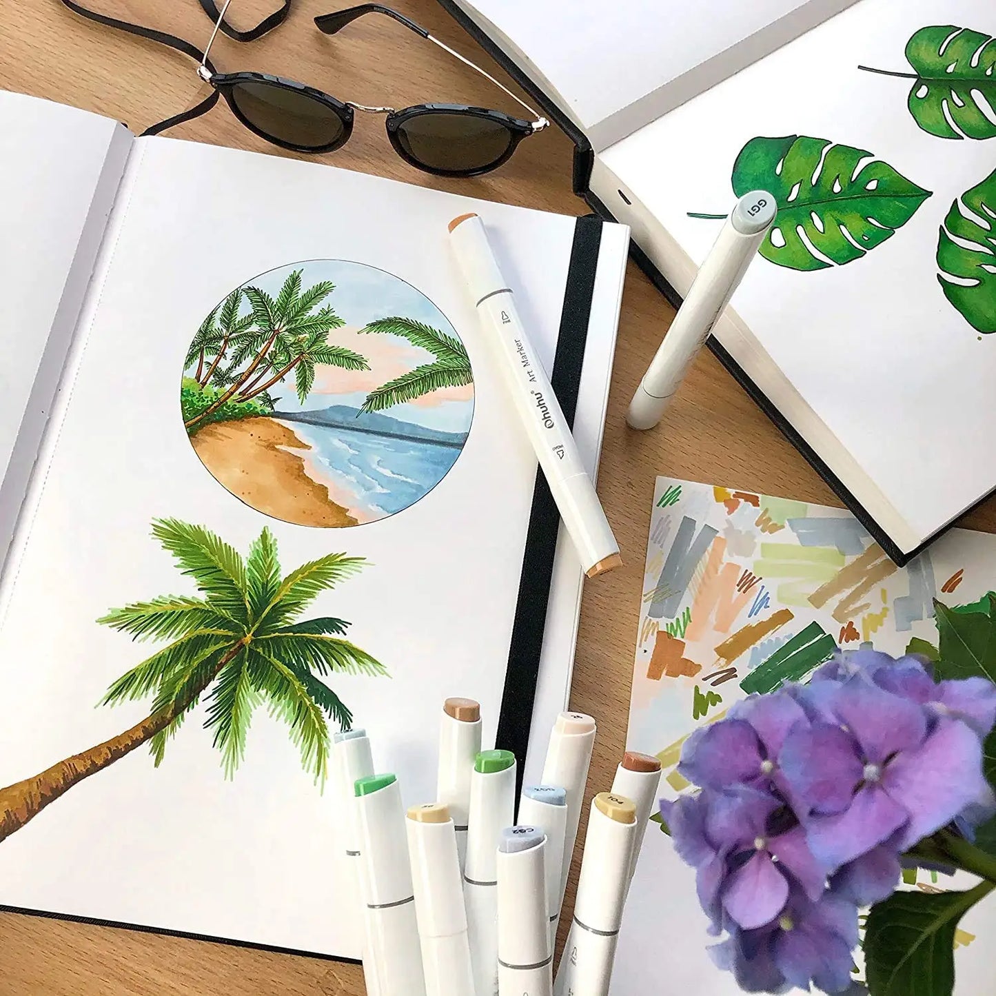 Ohuhu Marker Pads Art Sketchbook Hardcover Notebook Student