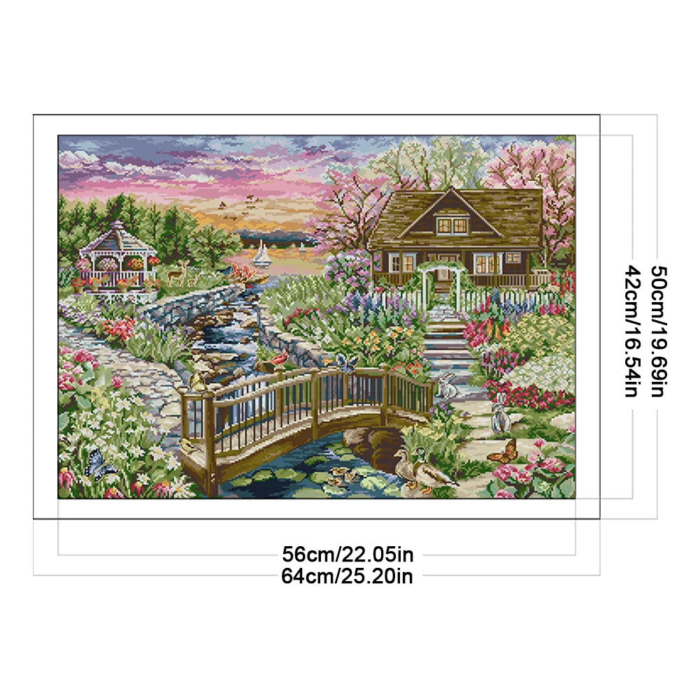 Full Embroidery Eco-Cotton Thread 14CT Cross Stitch Kit