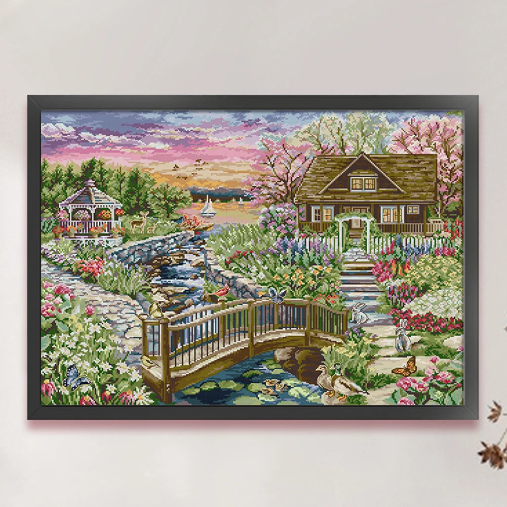 Full Embroidery Eco-Cotton Thread 14CT Cross Stitch Kit