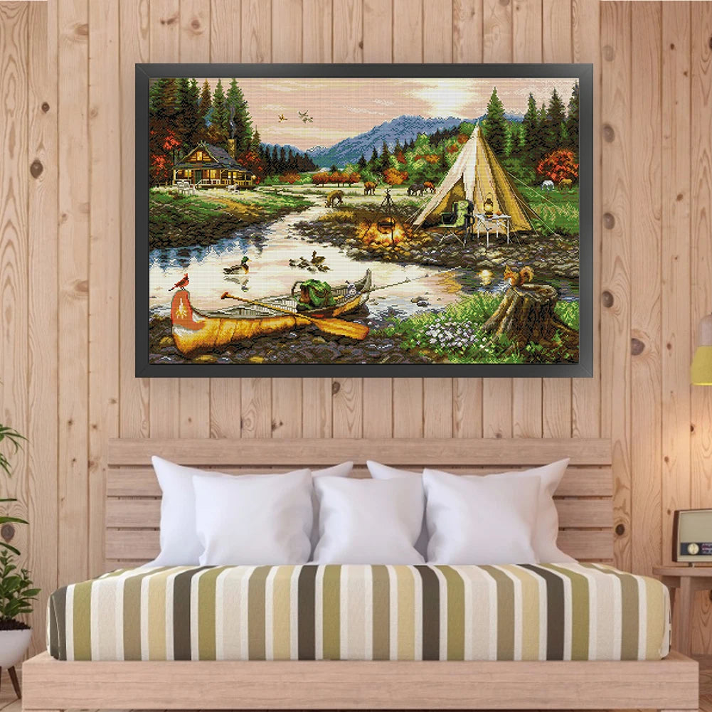 Full Embroidery Eco-Cotton Thread 14CT Cross Stitch Kit