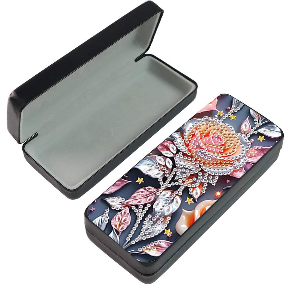 Cute Animals Leather DIY Diamond Sunglasses Storage Box Rhinestones Eyeglass Storage Case for Art Craft