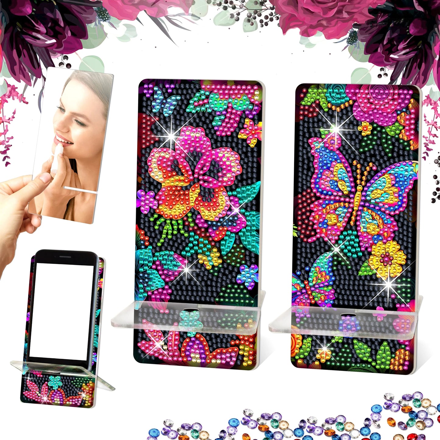 2 Pack Diamond Painting Phone Holder Art Kits for Beginners