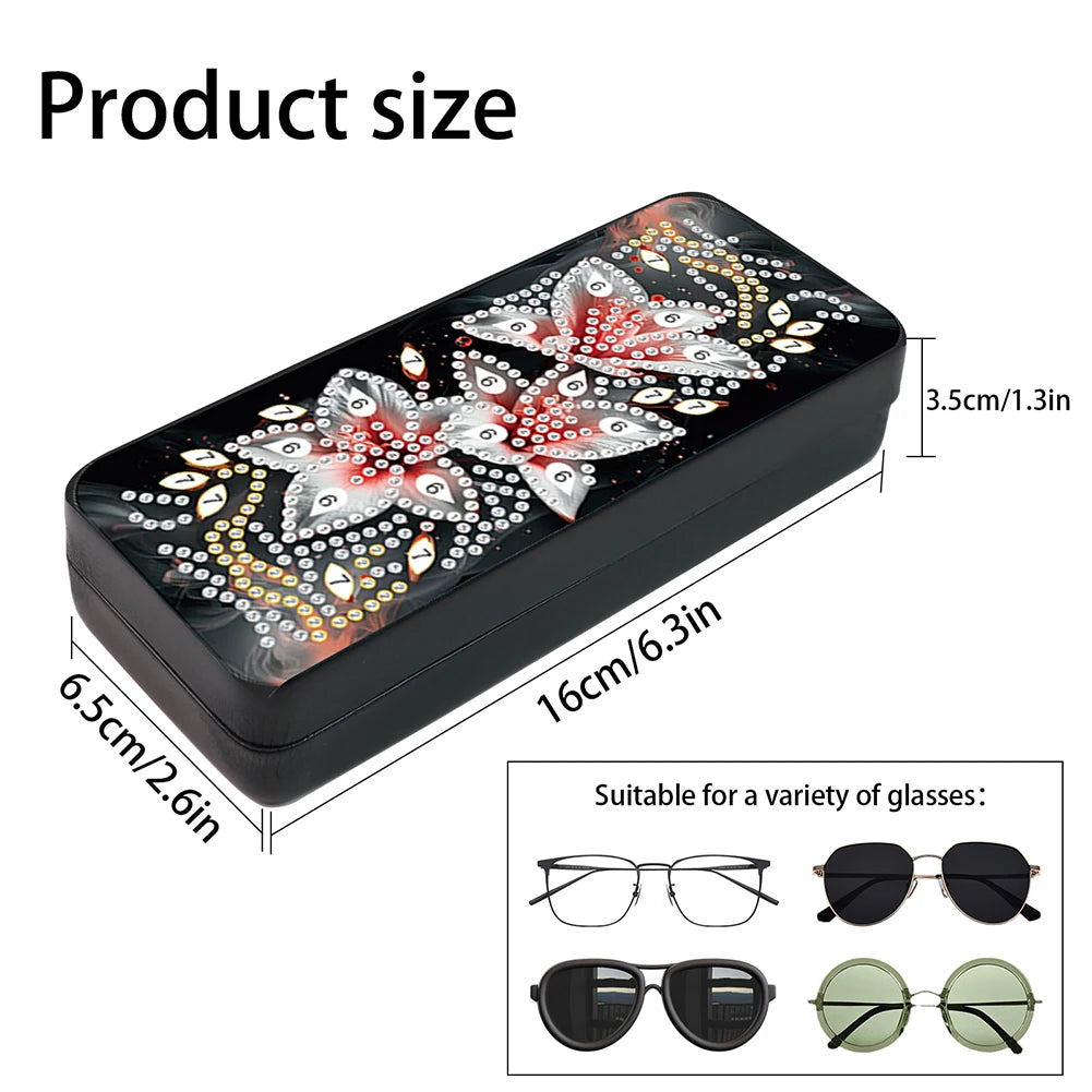 Cute Animals Leather DIY Diamond Sunglasses Storage Box Rhinestones Eyeglass Storage Case for Art Craft