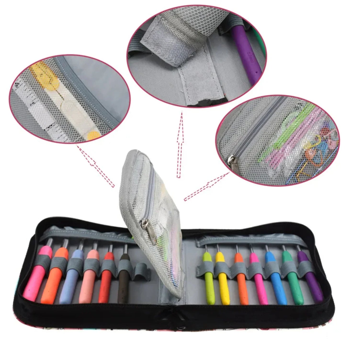 Cute Crochet Hook Storage Bag | Knitting Kit Organizer Case