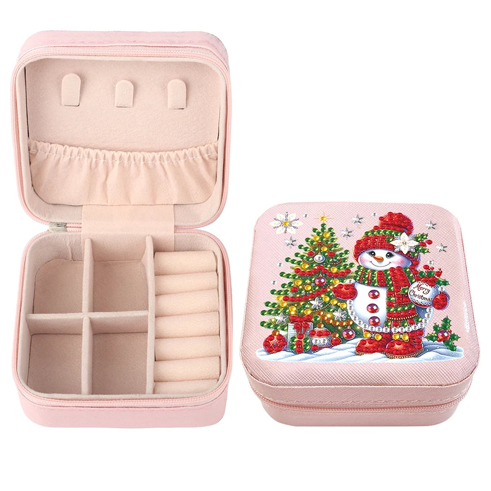 Diamond Painting Jewelry Box Special Shape Little Girl PU Leather Case for Women Girls
