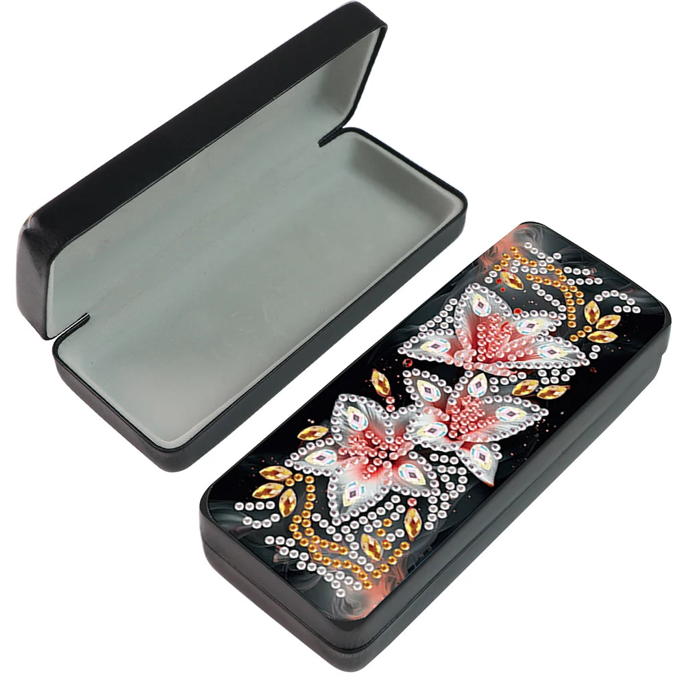 Cute Animals Leather DIY Diamond Sunglasses Storage Box Rhinestones Eyeglass Storage Case for Art Craft