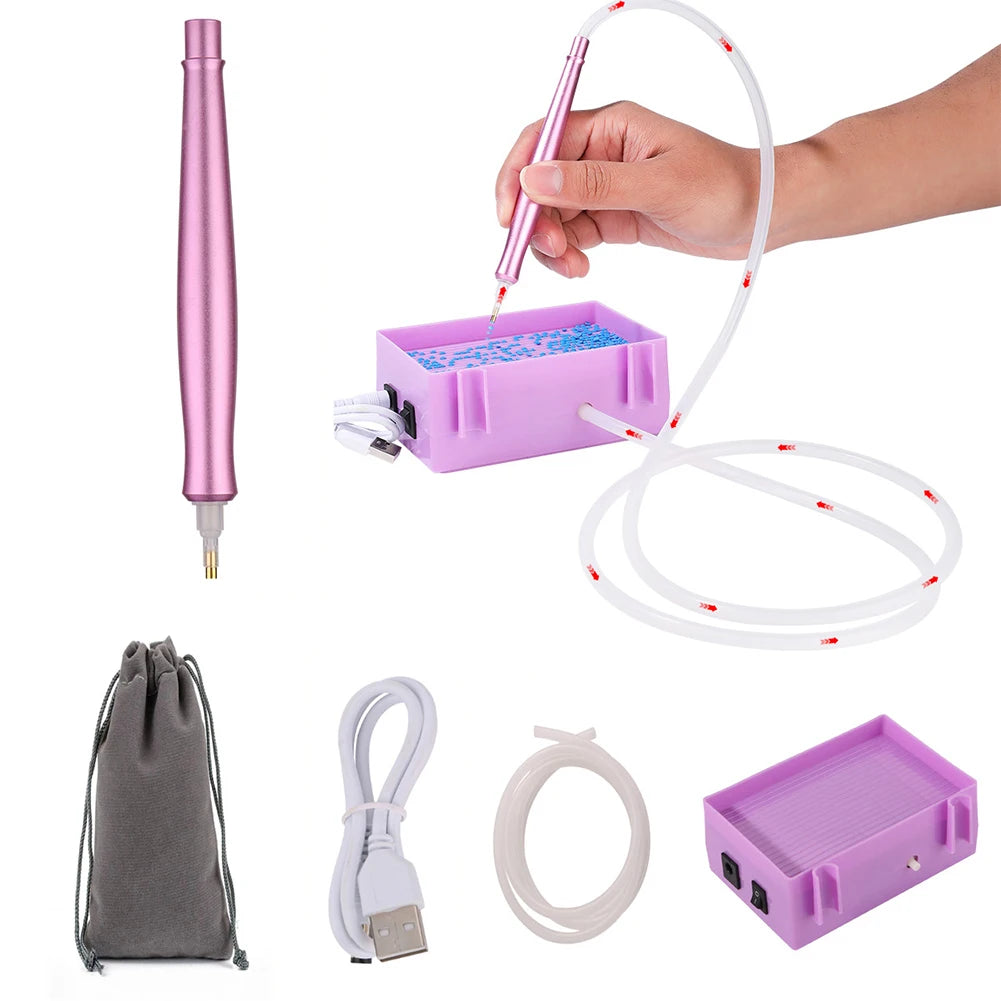 USB Powered Diamond Painting Suction Device Electric Diamond Suction Tool Portable Vacuum Diamond Painting Pen Kit