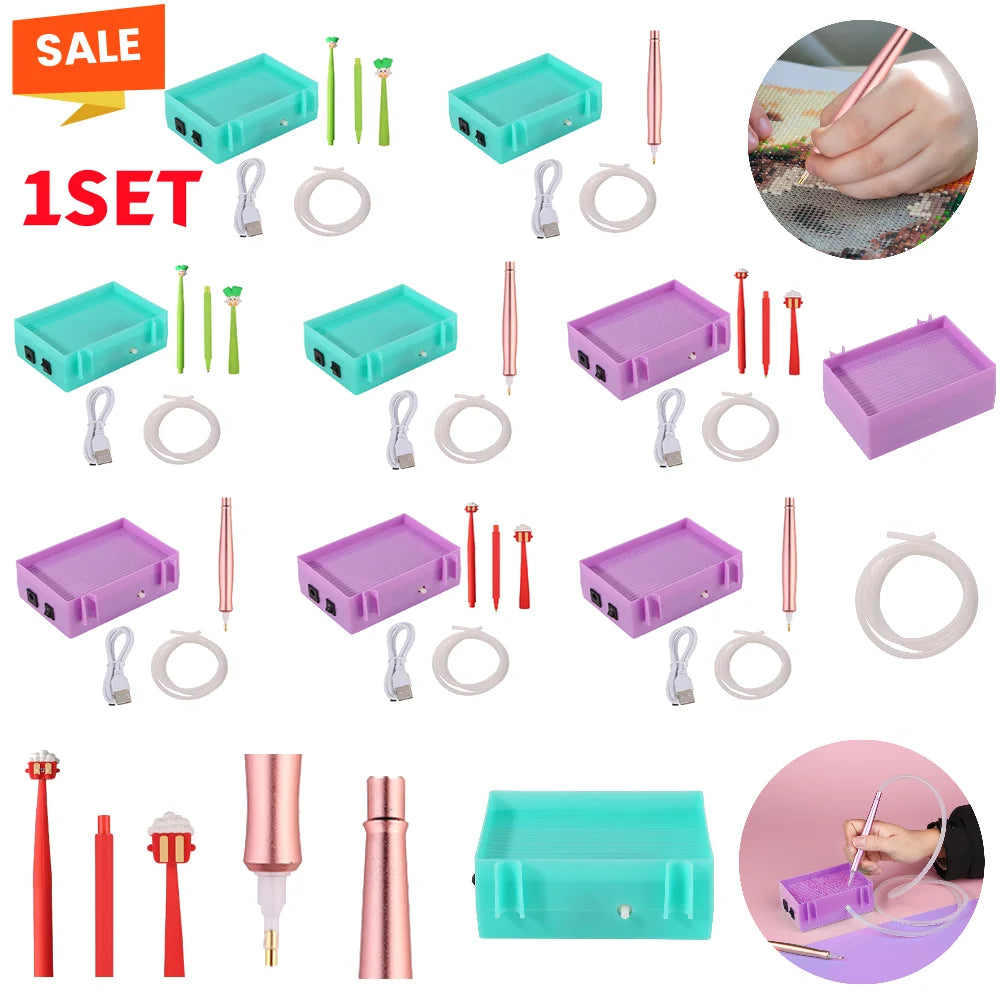 USB Powered Diamond Painting Suction Device Electric Diamond Suction Tool Portable Vacuum Diamond Painting Pen Kit