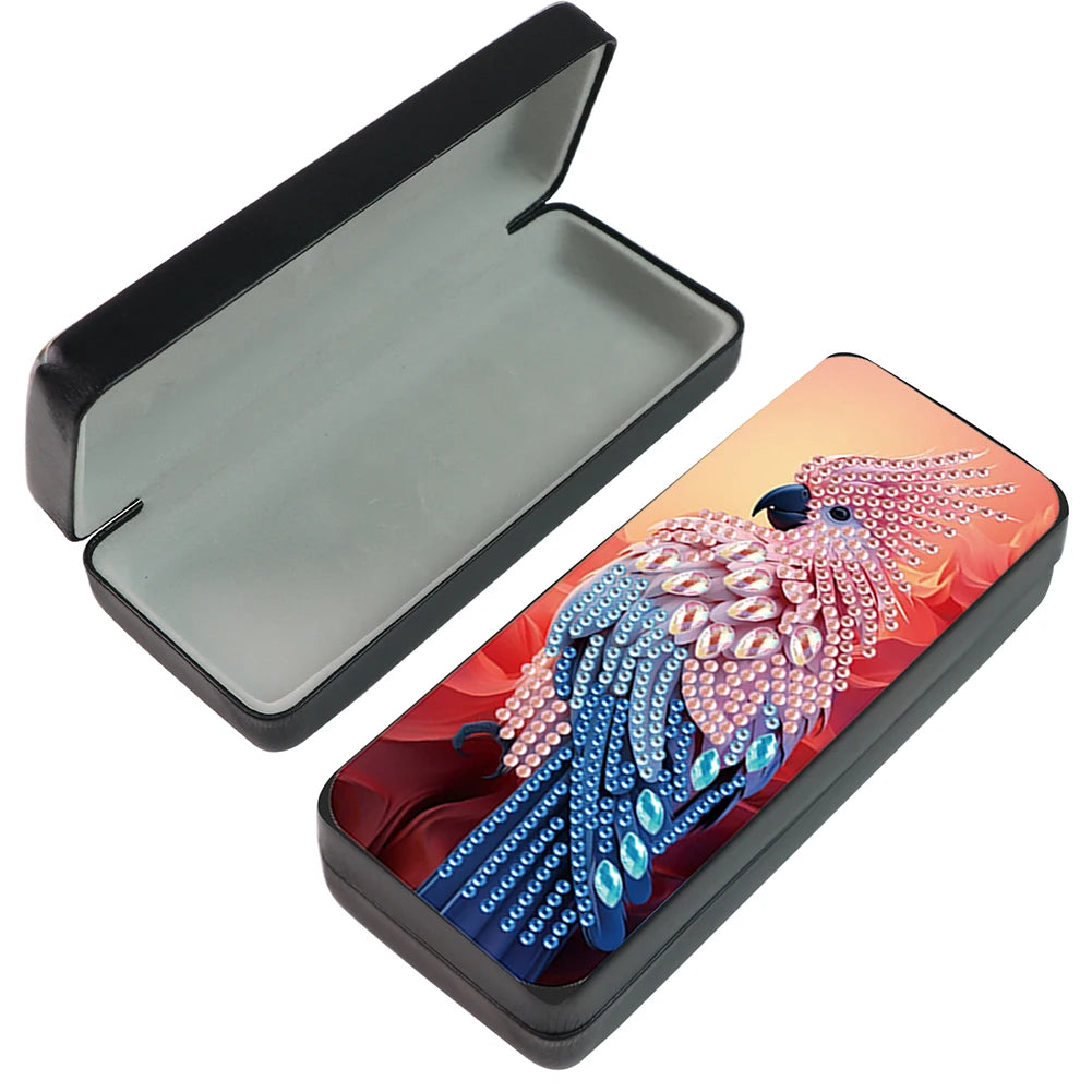 Cute Animals Leather DIY Diamond Sunglasses Storage Box Rhinestones Eyeglass Storage Case for Art Craft