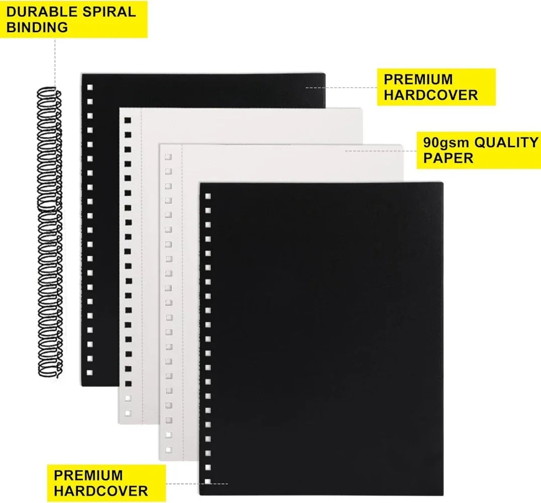 8.5x11 Inch Hardcover Sketchbook Spiral Bound 80 Sheets 90gsm