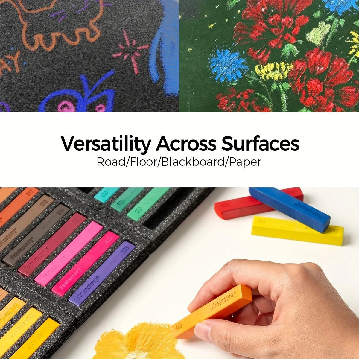Fantastory 72 Colors Long Soft Chalk Pastels Set for Artists