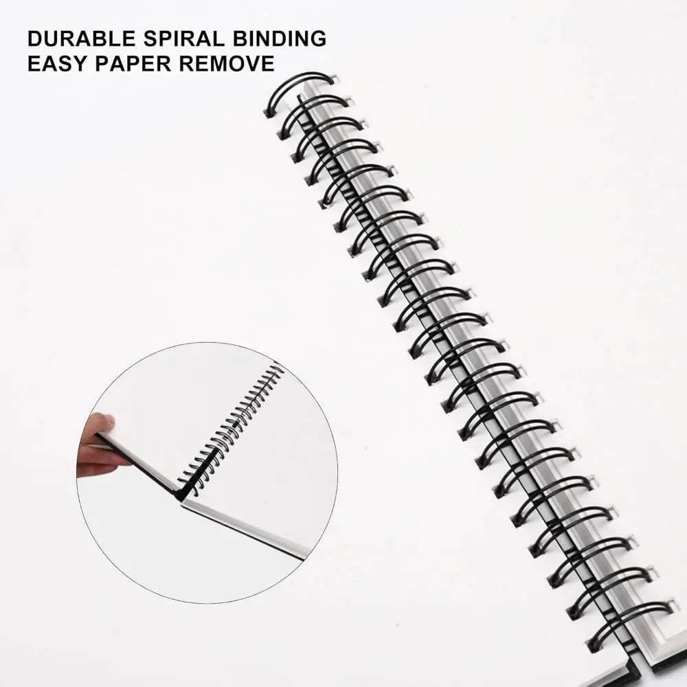 8.5x11 Inch Hardcover Sketchbook Spiral Bound 80 Sheets 90gsm